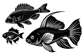 marine fish  silhouette vector illustration 