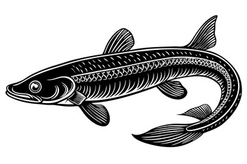 marine fish silhouette vector illustration