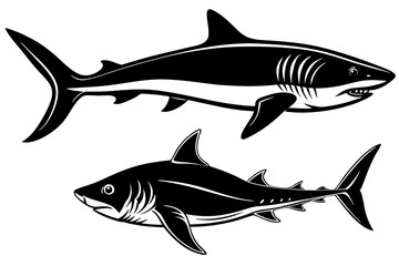 marine fish silhouette vector illustration