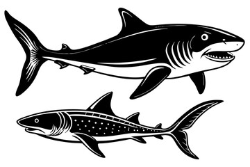marine fish silhouette vector illustration