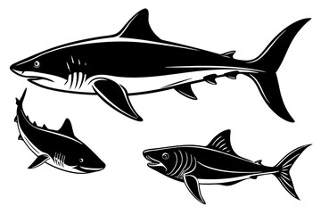 marine fish silhouette vector illustration