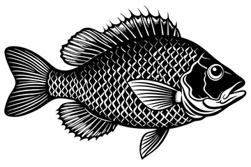 marine fish silhouette vector illustration