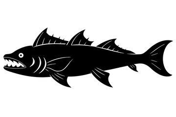 kaiju fish kaluga silhouette vector illustration 