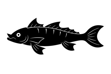 kaiju fish kaluga silhouette vector illustration 