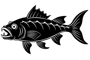 kaiju fish kaluga silhouette vector illustration 