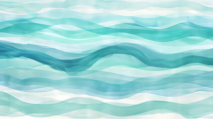 Obraz premium Aqua Waves: Gentle Watercolor Rhythm