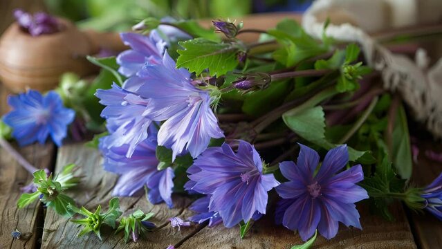 Freshly picked wild chicory adds a bittersweet crunch to each bite.
