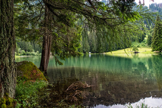 Alpine lake in Trentino Alto Adige alps