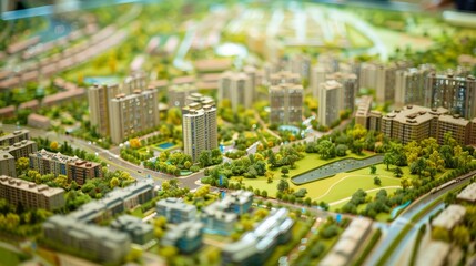 Obraz premium Intricate Urban Planning and Architectural Model