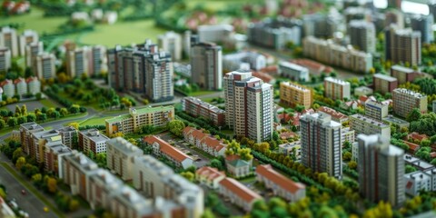 Fototapeta premium Intricate Urban Planning and Architectural Model