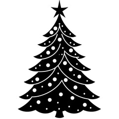 Christmas tree silhouette vector illustration.