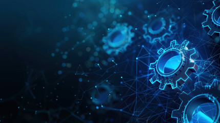 background of sketchy gears on a blue background