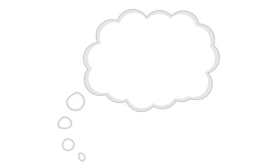 Thought cloud icon vector image, outline vector thought cloud png image