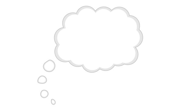 Thought cloud icon vector image, outline vector thought cloud png image