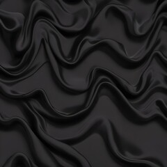 Obraz premium Wavy smoot soft black silk drap fallind surface sample texture background