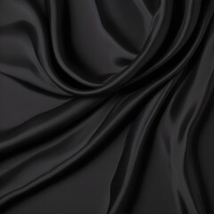 Wavy smoot soft black silk drap fallind surface sample texture background