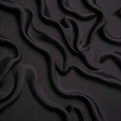 Fototapeta premium Wavy smoot soft black silk drap fallind surface sample texture background