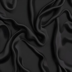Fototapeta premium Wavy smoot soft black silk drap fallind surface sample texture background