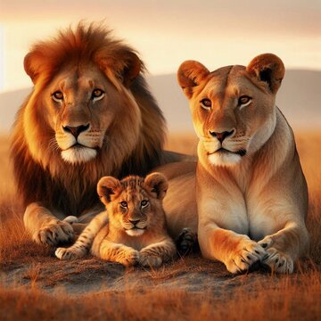 Familia de leones