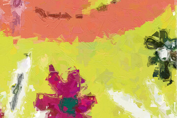 Obraz premium Oil paintings and various flowers, cranes, roses, peonies, cats, dogs, and chrysanthemums are beautiful