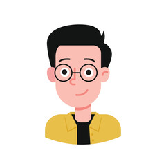 Flat illustration of young boy avatar