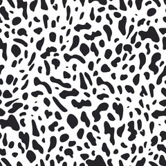 Hyena Print Seamless Pattern. Animal Skin. Abstract Pattern on White Backdrop. Hand Drawn Hyena Skin Background. Vector Tile with Wild Animal Fur. © Iuliia Savko
