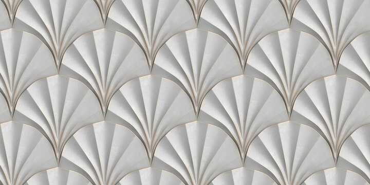Elegant 3D geometric wallpaper design in seamless pattern
