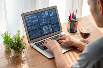 Business data dashboard provide business intelligence analytic for marketing strategy planning...