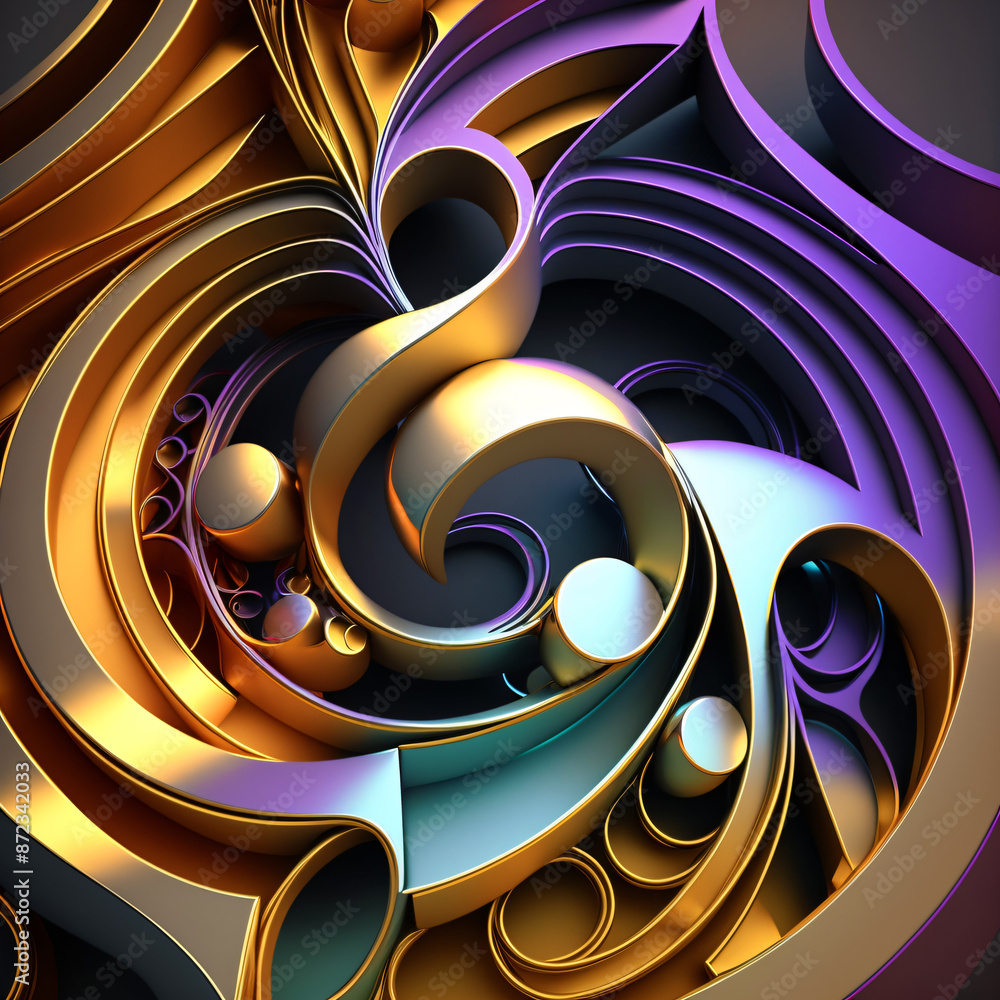 Wall mural abstract background with clef, modern multicolor music background with abstract structure
