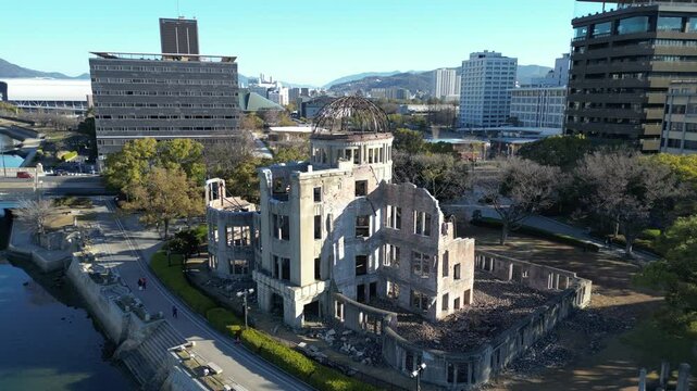 Aerial view of Atomic Bomb Dome, Peace Memorial Park