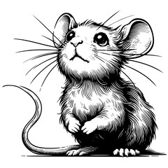mouse on white
