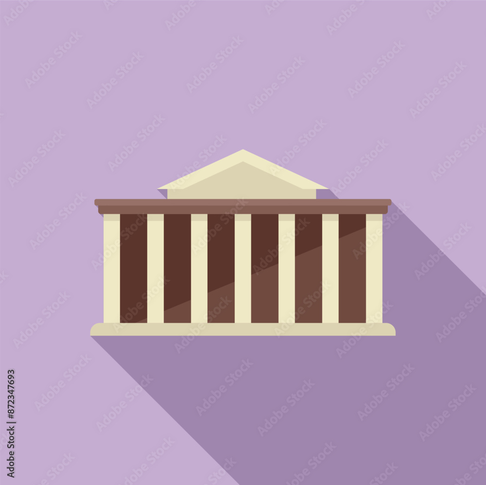 Poster parliament building with classic architecture showing columns and a triangular roof