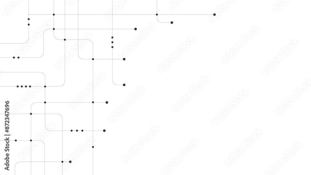 Poster Abstract digital background. Technology background with crossed lines and dots.