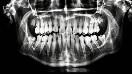 Detailed Dental X-ray of Human Teeth and Jaw Structure