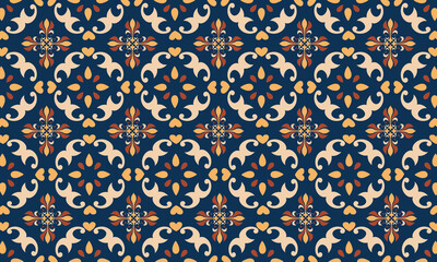 damask seamless pattern background. Classical old fashioned damask ornament, royal victorian seamless texture for wallpapers, textile, wrapping.