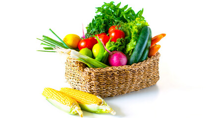 basket with vegetables
