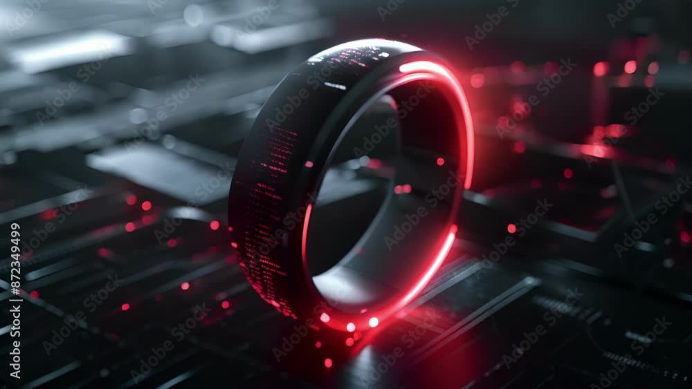 Poster a minimalist fitness tracker bracelet with 5g capabilities providing continuous heart rate monitorin