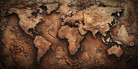 Fototapeta premium Vintage World Map Texture