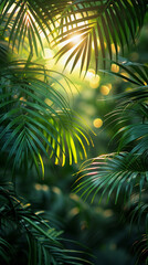 Tropical leaves. Summer exotic trendy background with place for text	
