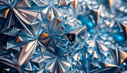 Abstract diamond texture wallpaper with geometric shapes and blue tones , generated by AI. High quality photo