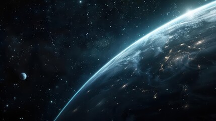 Obraz premium A futuristic travel agency offers enchanted space tours where travelers can explore distant galaxies and encounter supernatural phenomena