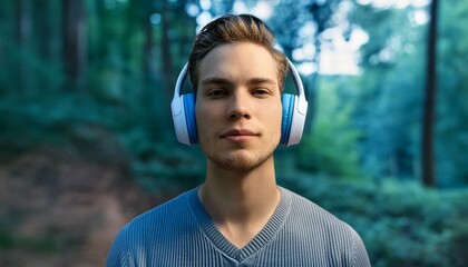 man listening to music