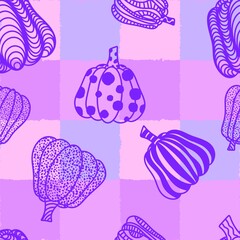 Halloween pumpkins seamless monsters pattern for wrapping paper and fabric