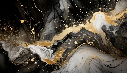 Naklejka premium black, white and gold marvel
