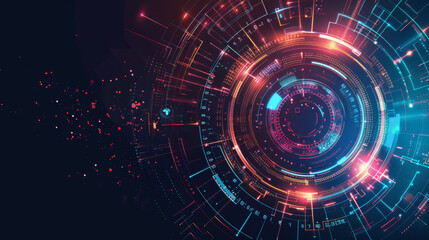 Technology evolution background. Digital technology shapes in abstract design. Vector illustration for cover, poster, banner. EPS10