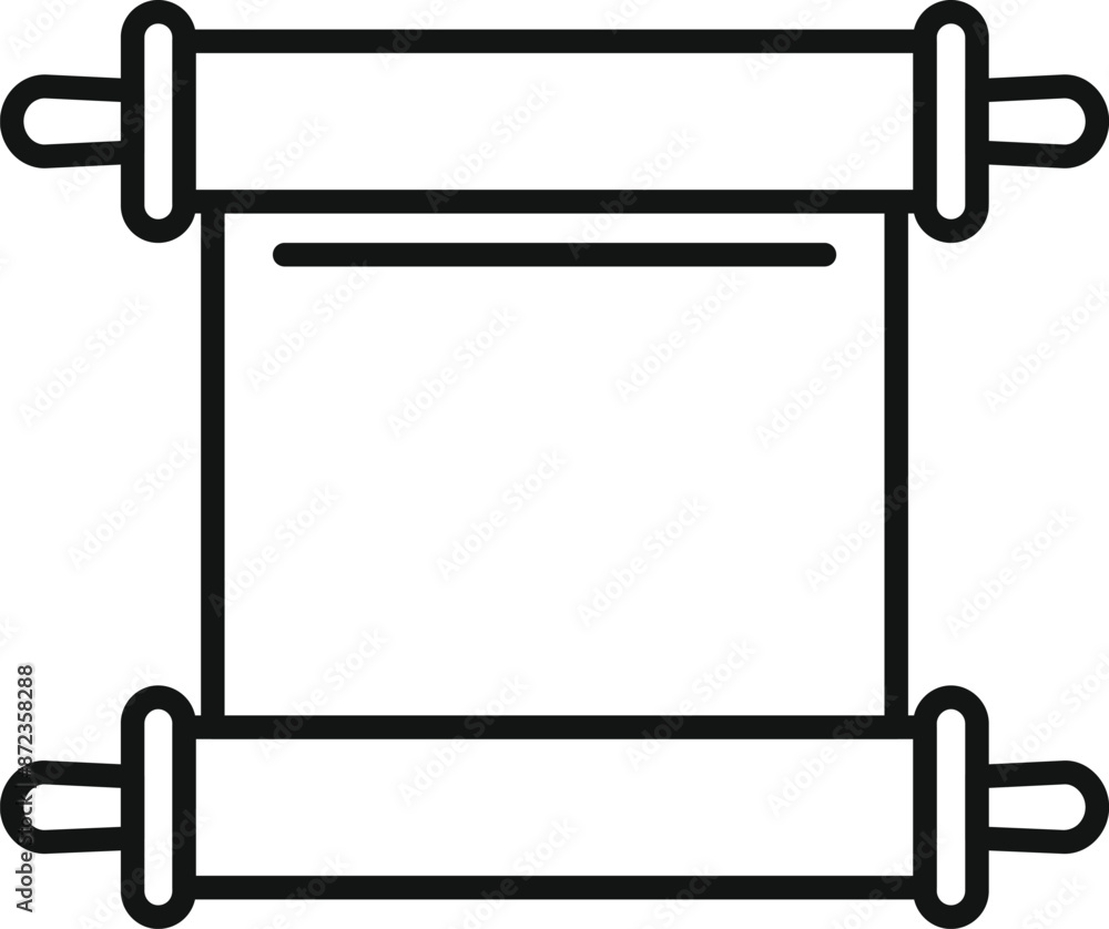 Poster blank ancient scroll is waiting to be written on with a feather pen by a scribe