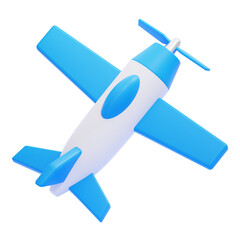 PNG 3D Propeller Plane icon isolated on a white background
