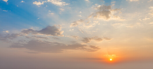 Beautiful dramatic scenic sunset sky background