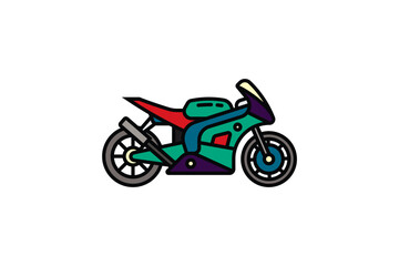 Fototapeta premium Original vector illustration. The contour icon of a racing sports motorcycle. Superbike.