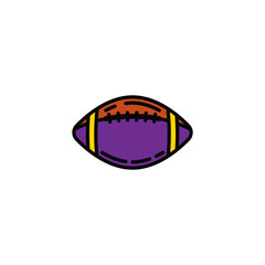 Original vector illustration. A contour icon. An American football ball.
